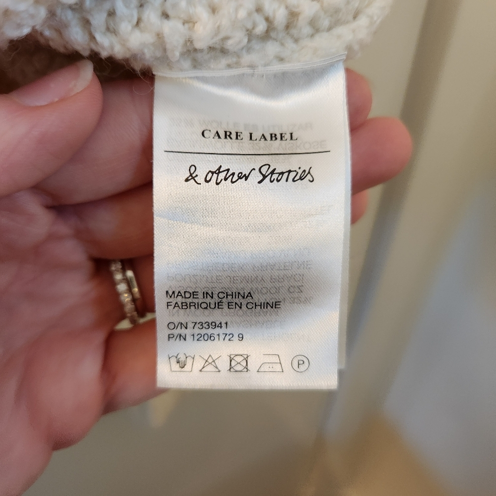 & Other Stories Paris Atelier Ivory Puff Sleeve Sweater | S | Fall Winter Knit - Picture 4 of 6